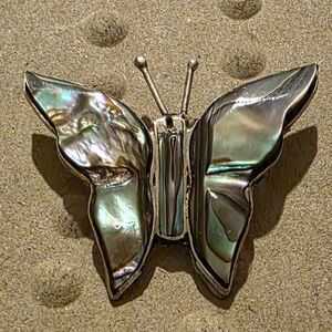 Vintage 50/60s Taxco Sterling 925 Silver & Abalone Pendant